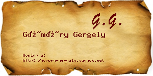 Gömöry Gergely névjegykártya